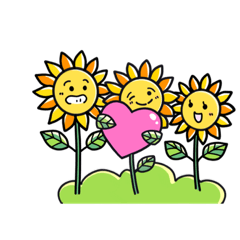 Rainbow,Sunflower and Heart