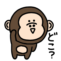 Surreal mini monkey contact sticker