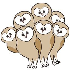 Sticker of owls