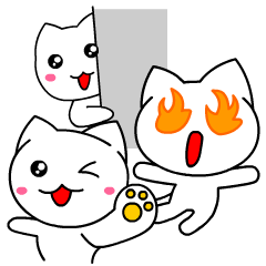 Tomo's Cute Cat White 2 (English)