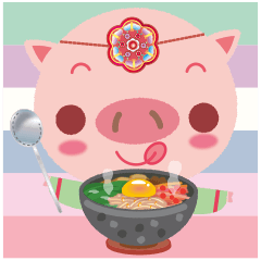 Korean sticker of the pig girl