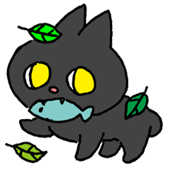 黒い子猫スタンプ