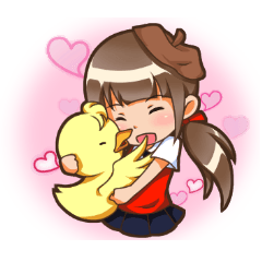 Yaya with duckling