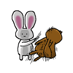The rabbit Sticker which can be used