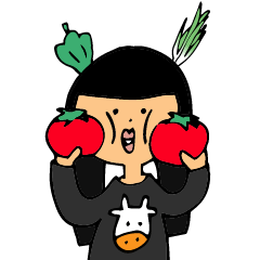 Veggies Greeting - MojiMoji Ushiko-san