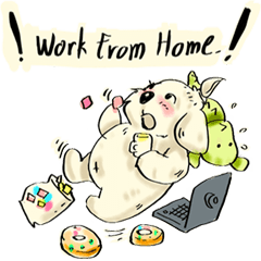fat dog work home
