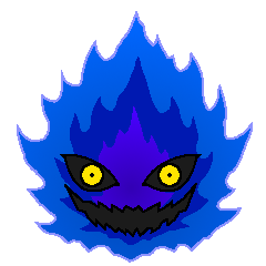 Blue Flame Onibi Eng Line Stickers Line Store