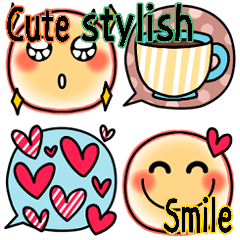 Cute stylish Smile Speech bubble Sticker