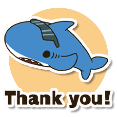 귀여운 상어“Sharkun”애니메이션 스티커