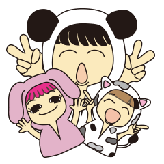 かぶりもの女子 中国語の巻 Line スタンプ Line Store