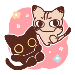 Black cat and Brown tabby neko-san 2