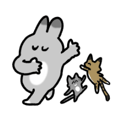 USAGI (SILVER COLOR)2 with NEKOCHAN