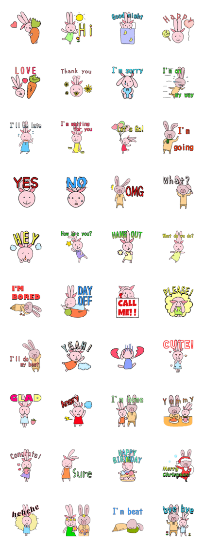 A grandfather rabbit and grandchild.