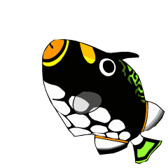 Animation Clown triggerfish stamp