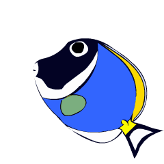 Animation Powder blue surgeonfish stamp