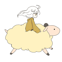 sheep and girl