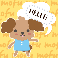 Sticker of fluffy dogs < message >