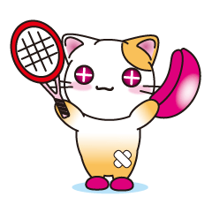 The cat which plays tennis.