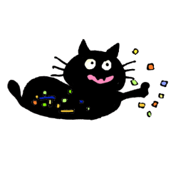 Shining black cat