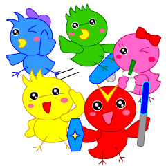 Tomo's Colorful Chick (Japanese)