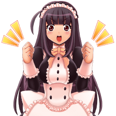 Cute maid cheering