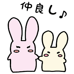 Daily life sticker of rabbit sisters