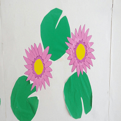 Colored paper cut into lotus