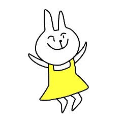 a rabbit wearing yellow clothes