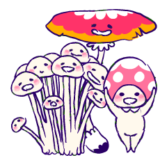 Colorful mushroom Sticker.