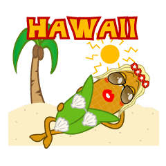 ハワイアンコーンちゃんとスパむすび丸くん Line スタンプ Line Store ハワイアンコーンちゃんとスパむすび丸くん Line スタンプ Line Store