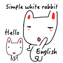 Simple white rabbit. English