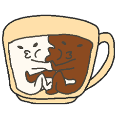 Immiscible milk and coffee