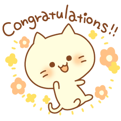 Congratulation cats sticker – LINE stickers | LINE STORE