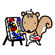Genius squirrel painter Genius squirrel painter