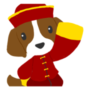 The dog which put on Chinese clothes