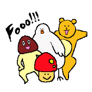 Mushroom&Bear&Bird Sticker