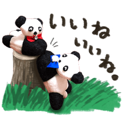 Giant panda handmade stuffed stamp