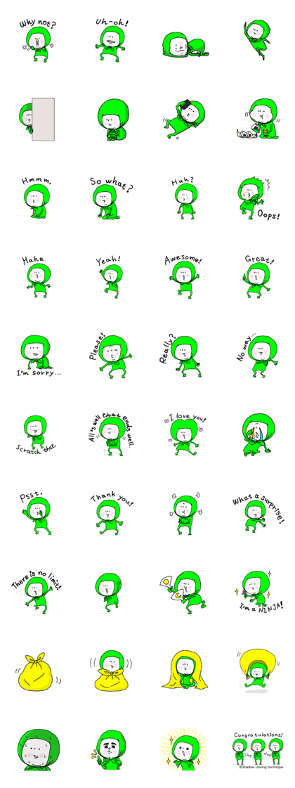 His name is Green NINJA. His name is Green NINJA.