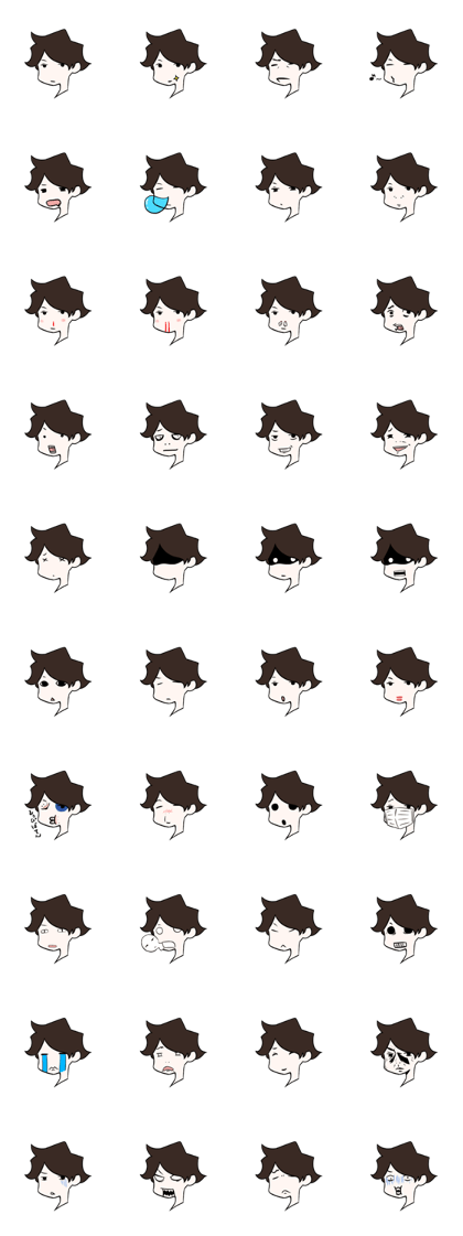 The sticker of expressive boy The sticker of expressive boy