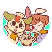 Healing dog and the companions Healing dog and the companions