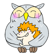 Hedgehog you and eared owl