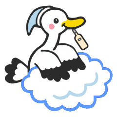 Stork sticker for baby want people