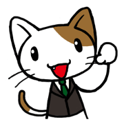 The cat which wears a suit
