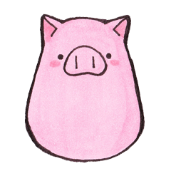 pink happy  pig