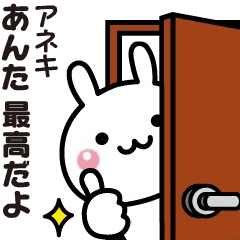 【アネキ】に送る動くうさぎのスタンプ