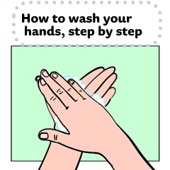 Wash Your Hands Instructions Message