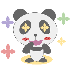 Sticker of panda made deformation