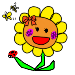 Sticker of a sunflower ribbon(English)