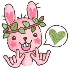 Hare Hooray - Pink Bunny with Leaf Crown