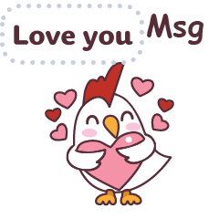 Cartoon chicken message stickers EN
